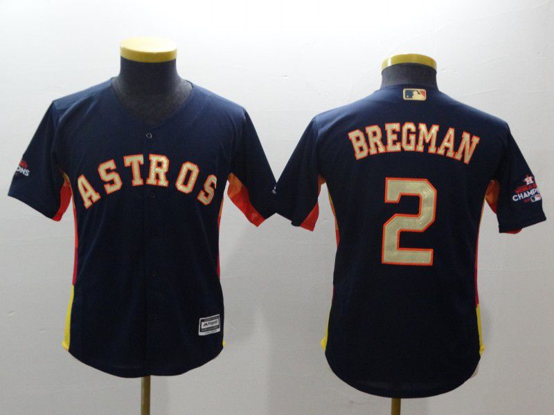 Youth Houston Astros 2 Bregman Blue Champion Edition MLB Jerseys